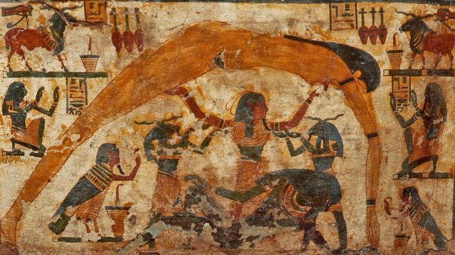 Forze divine e formule magiche_dettaglio cosmogonico_Sarcofago di Butehamon
