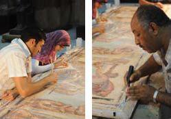 Restauratori all'opera
